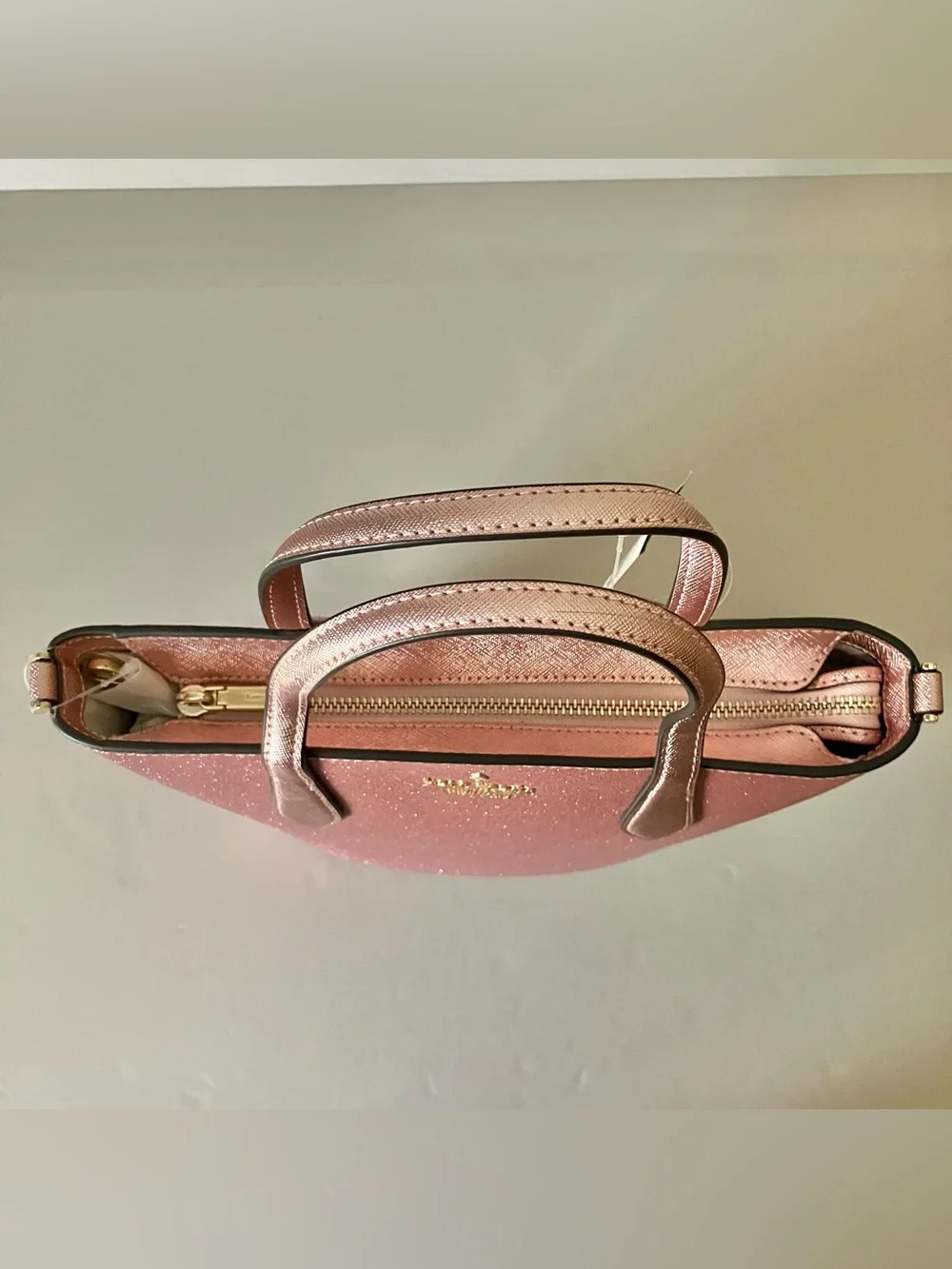 Kate Spade New York Mitten‎ Pink Glimmer Leather Satchel Handbag NWT